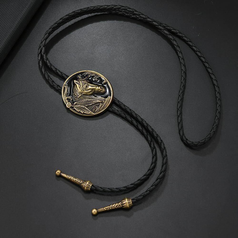 3439 Horse Head Bolo Tie Native American Horse Bola Tie Vintage Bolo - Picture 4 of 7